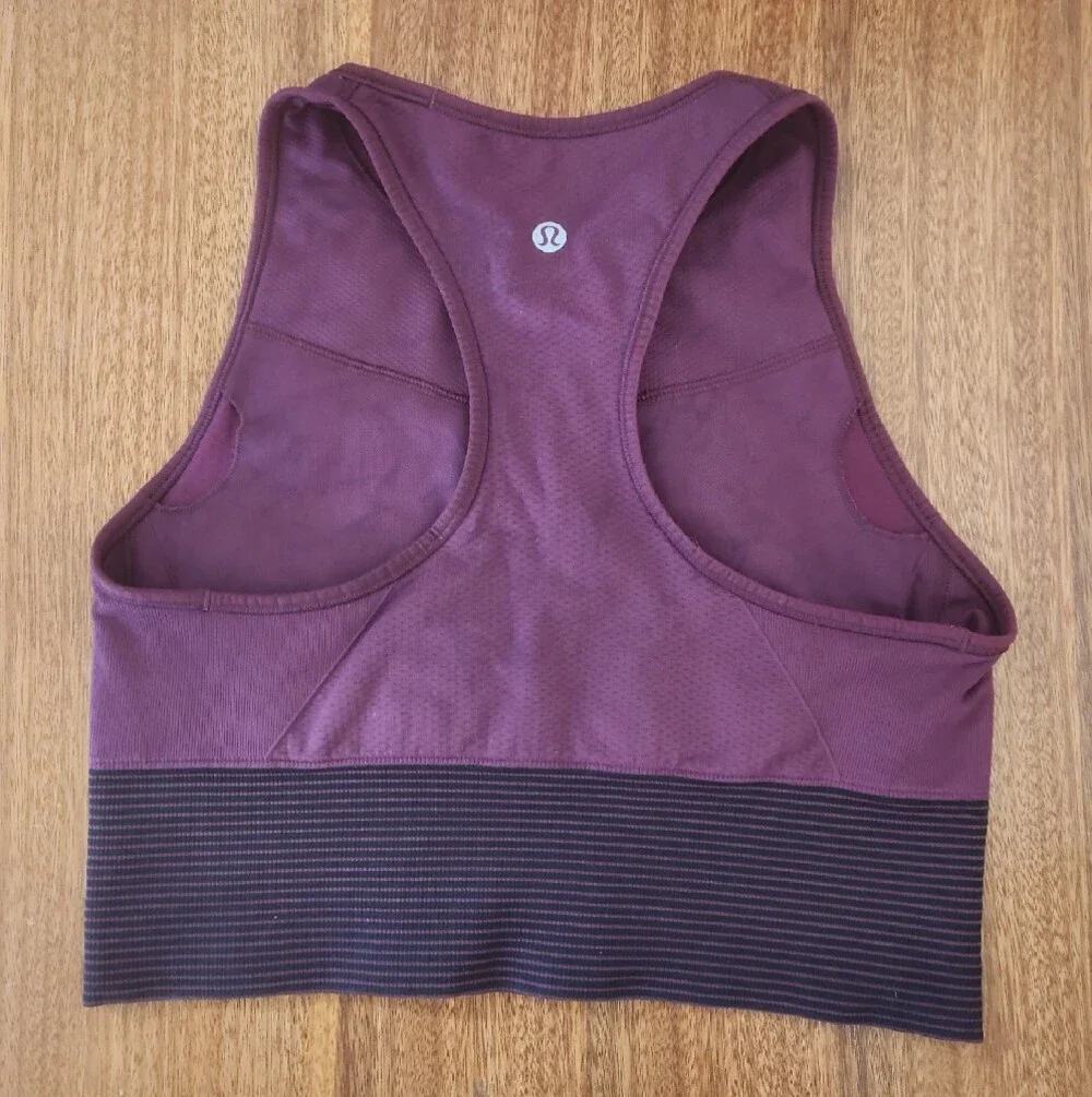 lululemon athletica Purple & Black High-Neck Sports Bra Sz8